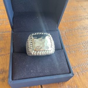 Silpada Silver Hammered Braided Ring
